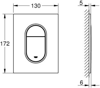 Клавиша смыва Grohe Arena Cosmopolitan 37624000 Хром
