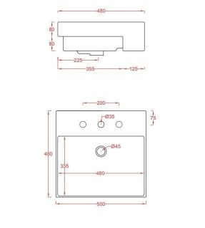 Раковина ArtCeram QUADRO Semincasso QUL004 01 00 белая 48 см Раковина ArtCeram QUADRO Semincasso QUL004 01 00 белая 48 см