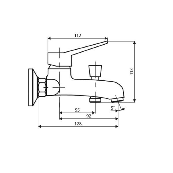 Смеситель для ванны Dorff Optima D2010008 Хром