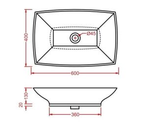 Раковина ArtCeram Hidra HI-LINE HIL002 01 00bi*1 белая 65 см