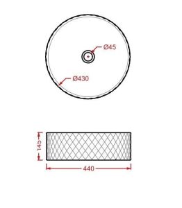 Раковина ArtCeram Rombo OSL009 01 62 rosso 44 см