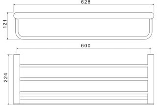 Полка для полотенец Aquatek Лира AQ4415CR хром