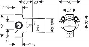 Скрытая часть Hansgrohe Quattro 15930180