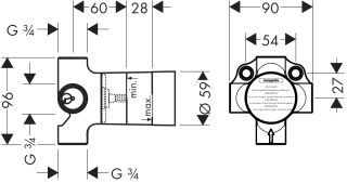 Скрытая часть Hansgrohe Quattro 15930180 Скрытая часть Hansgrohe Quattro 15930180