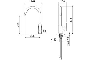 Смеситель для кухни Aquatek Оберон AQ1282CR