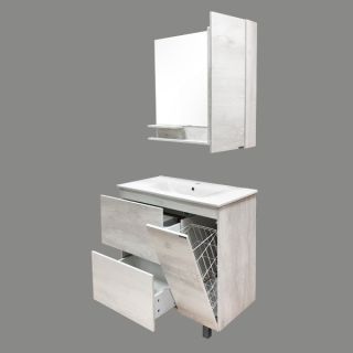 Comforty Зеркало-шкаф "Верона-90" дуб белый Comforty Зеркало-шкаф "Верона-90" дуб белый