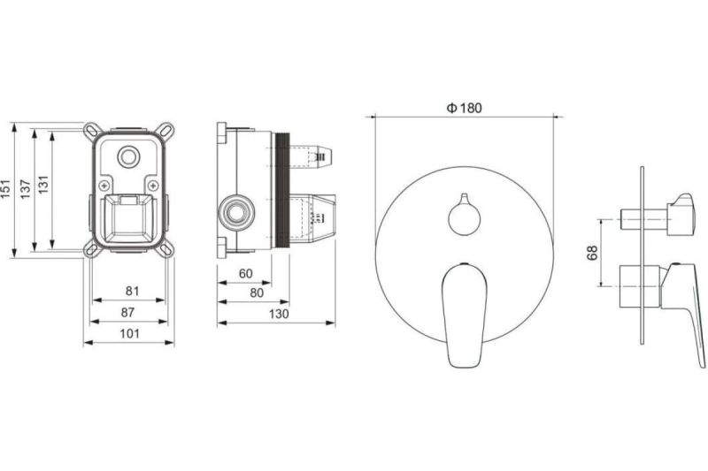 Смеситель для душа Aquatek Бетта AQ1146MB черный