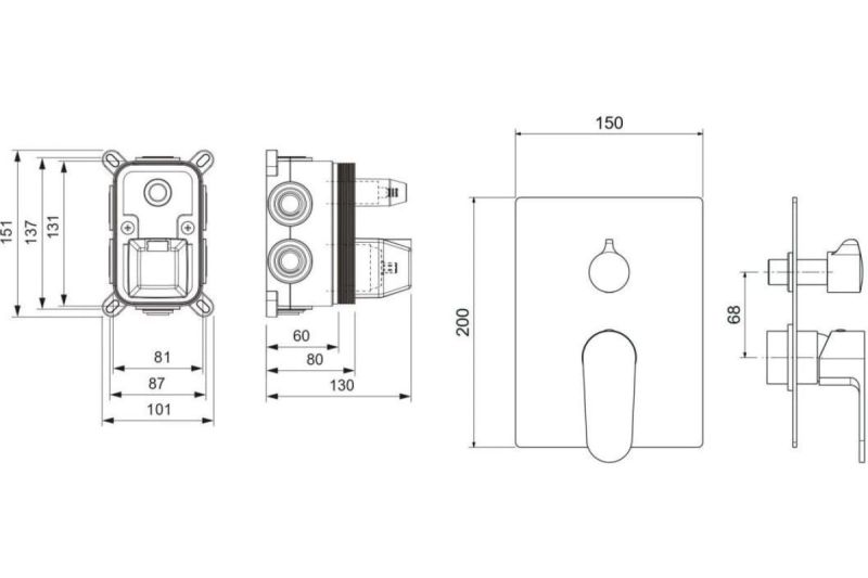 Смеситель для душа Aquatek Оберон AQ1247CR хром
