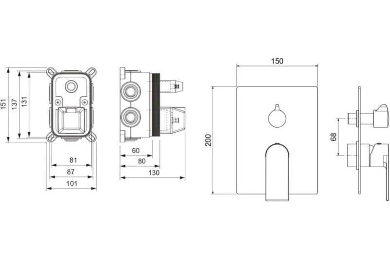 Смеситель для душа Aquatek Лира AQ1447CR хром