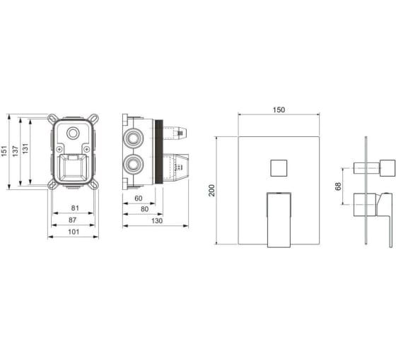 Смеситель для душа Aquatek Либра AQ1647MB черный