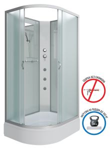 Душевая кабина Niagara NG-33084-14RBKG с гидромассажем 100x80см серебро/матовое
