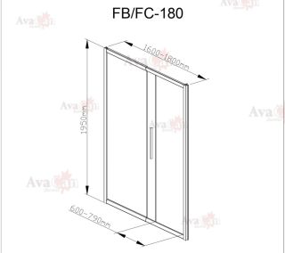 Душевая дверь в нишу AvaCan FB 160-180 чёрный