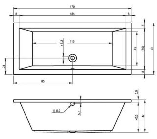 Акриловая ванна Riho Lusso B007001005 170х75см белый Акриловая ванна Riho Lusso B007001005 170х75см белый