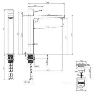 Смеситель для раковины Bossini Aki-T Z00709.073 чёрный матовый