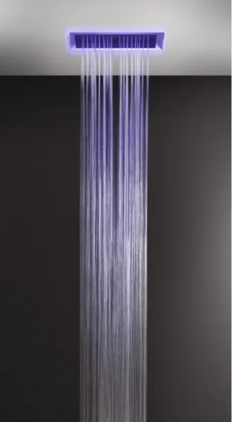 Верхний душ Gessi Afilo 57409.279 30x50 см тропический ливень водопад распыление хромотерапия белый матовый