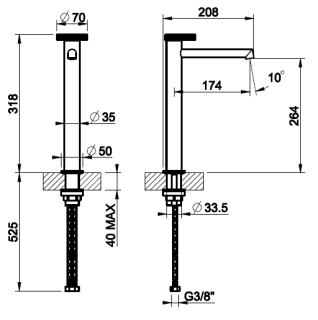 Смеситель для раковины Gessi Anello 63306.726 брашированная бронза