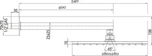 Верхний душ Bossini Cosmo H69598I.030 28 см хром