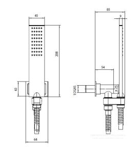 Душевая лейка Bossini C13 Flat One C13011.073 чёрный матовый