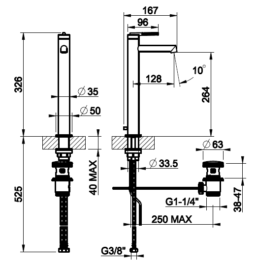 Смеситель для раковины Gessi Ingranaggio 63503.031 хром