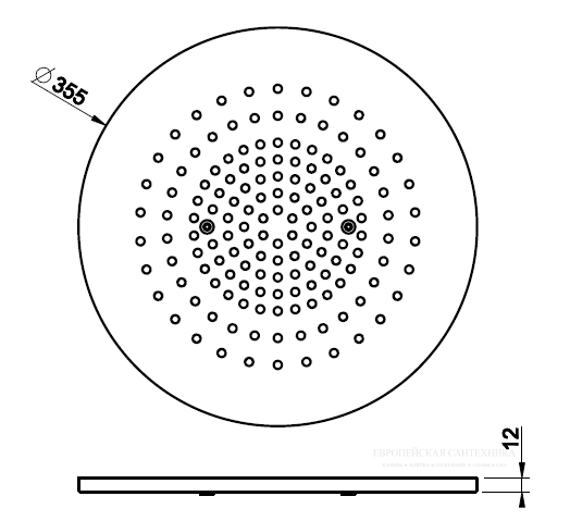 Накладная панель для верхнего душа Gessi Afilo 57018.707 35 см чёрный брашированный