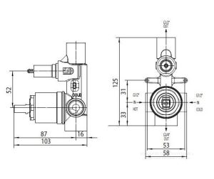 Скрытая часть механического смесителя Bossini Z00005