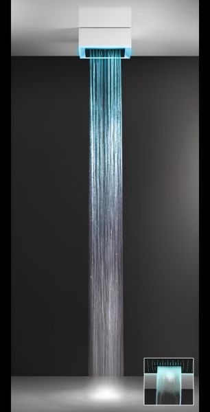 Верхний душ Gessi Afilo 57307.279M 30 см многофункциональный с эффектом хромотерапии белый матовый