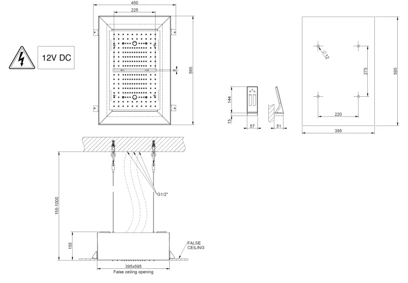 Верхний душ Gessi Afilo 57409.279 30x50 см тропический ливень водопад распыление хромотерапия белый матовый