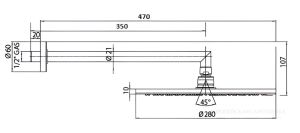 Верхний душ Bossini Cosmo H70596H.073 28 см чёрный матовый