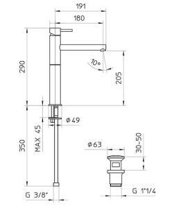 Смеситель для раковины Bossini Oki Z005303.030 хром
