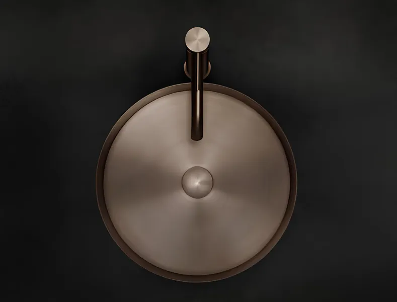 Раковина накладная Gessi 54601.707 40 см чёрный хром шлифованный