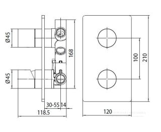 Встраиваемый смеситель для душа Bossini Oki/Teo Z00004.073 чёрный матовый