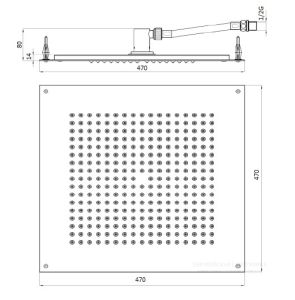 Верхний душ Bossini Dream-Cube Flat H38459.030 47 см хром