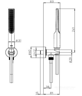 Душевая лейка Bossini Apice B00910.073 чёрный матовый