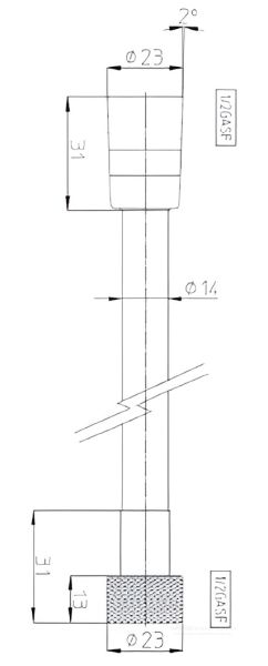 Шланг душевой Bossini Cromolux A00258C.073 150 см чёрный матовый
