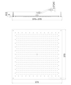 Верхний душ Bossini Paris Flat I01603.030 37 см хром