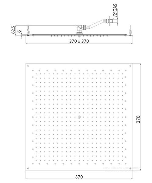 Верхний душ Bossini Paris Flat I01603.030 37 см хром