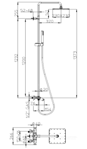 Душевая стойка Bossini Cosmo L10403.030 с термостатом хром