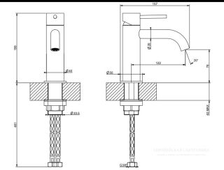 Смеситель для раковины Gessi Flessa 54002.299 чёрный матовый