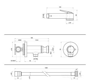 Гигиенический душ Bossini Paloma Flat E37015.030 хром