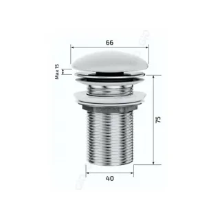 Донный клапан для раковины Gid Minucia Ch100 73302K без перелива Clik-Clak хром