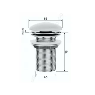 Донный клапан для раковины Gid Minucia G-55BM 76602K без перелива Clik-Clak черный матовый