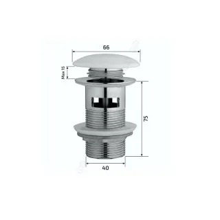 Донный клапан для раковины Gid Minucia Bl100-1 72202K с переливом Clik-Clak черный