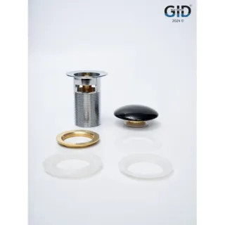 Донный клапан для раковины Gid Minucia Bl100-1 72202K с переливом Clik-Clak черный
