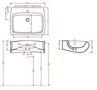 Раковина ArtCeram Hidra HI-LINE HIL004 01 00 bi*1 белая 58 см Раковина ArtCeram Hidra HI-LINE HIL004 01 00 bi*1 белая 58 см