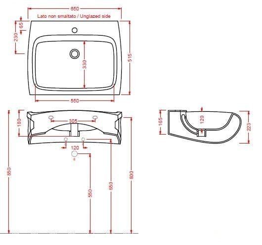 Раковина ArtCeram Hidra HI-LINE HIL004 03 00 nero*1 черная 65 см