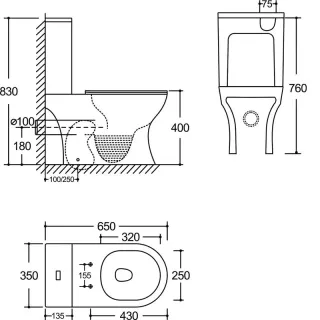 Унитаз напольный SantiLine SL-5044 белый