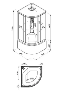 Душевая кабина Triton Вельвет Щ0000065753 90x90 см профиль белый стекло матовое