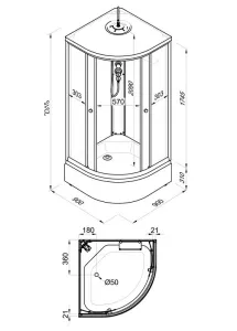 Душевая кабина Triton Вельвет Щ0000063055 90x90 см профиль белый стекло матовое