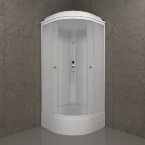 Душевая кабина Triton Вельвет Щ0000063055 90x90 см профиль белый стекло матовое