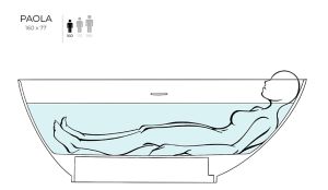 Ванна из искусственного камня Salini Paola S-Stone 101511SMRH 160x77см RAL снаружи
